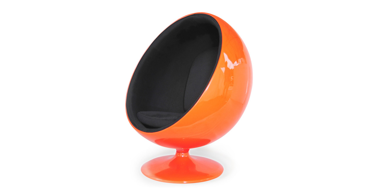 Ball Chair Orange Black Craft Sofa Company