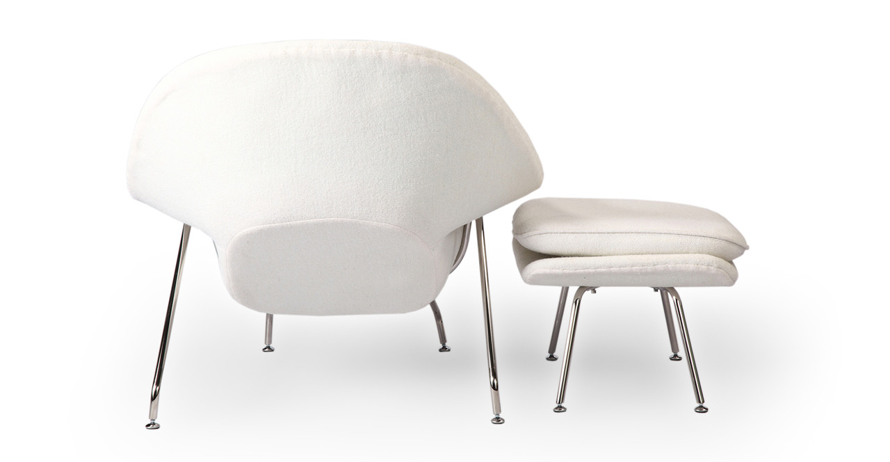 Womb Chair Ottoman White Kardiel